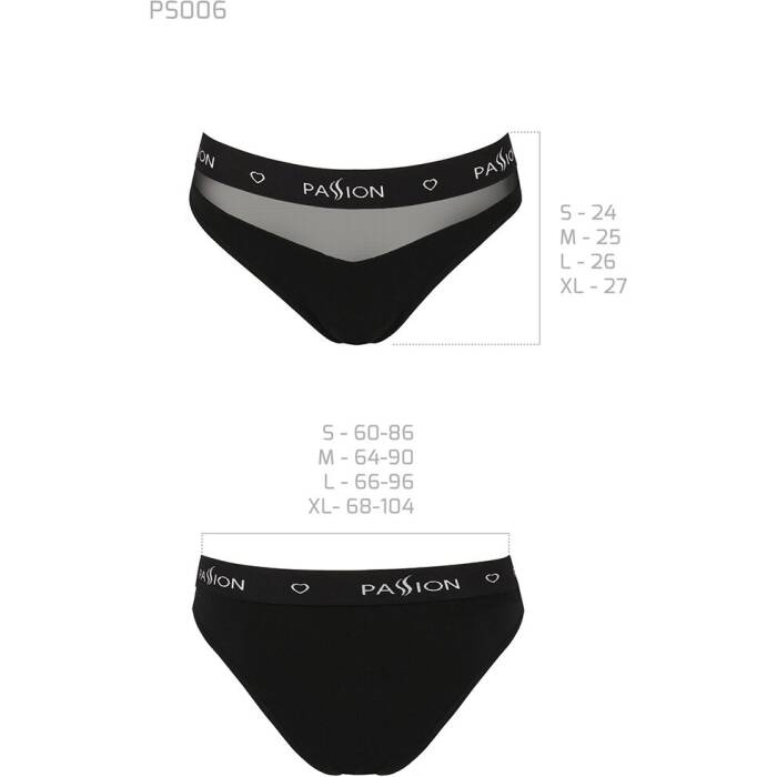 Трусики з прозорою вставкою Passion PS006 PANTIES L, black