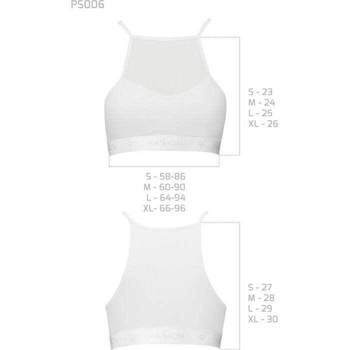 Спортивний топ з прозорою вставкою Passion PS006 TOP L, white