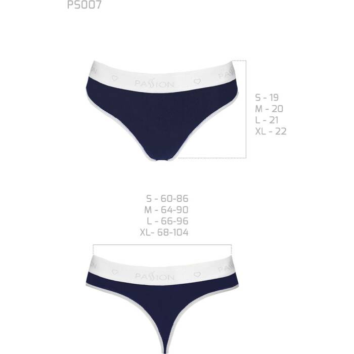 Спортивні трусики-стрінги Passion PS007 PANTIES L, navy blue