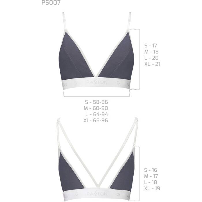 Спортивний топ з подвійними бретелями Passion PS007 TOP XL, dark grey