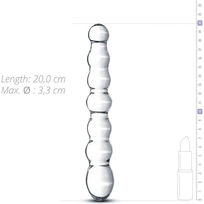 Скляний дилдо у вигляді намистин Gildo Glass Dildo No. 19
