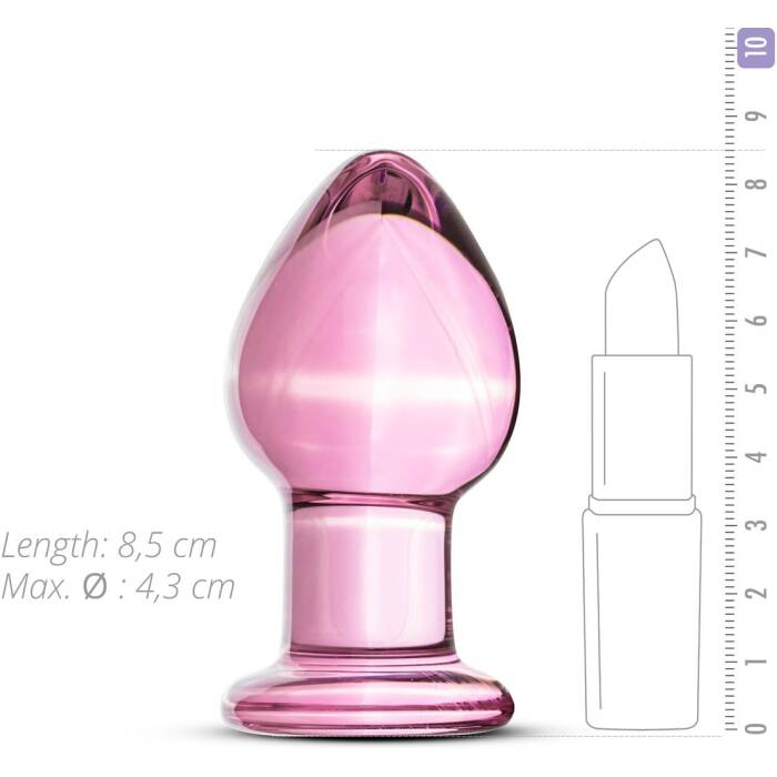 Рожева анальна пробка зі скла Gildo Pink Glass Buttplug