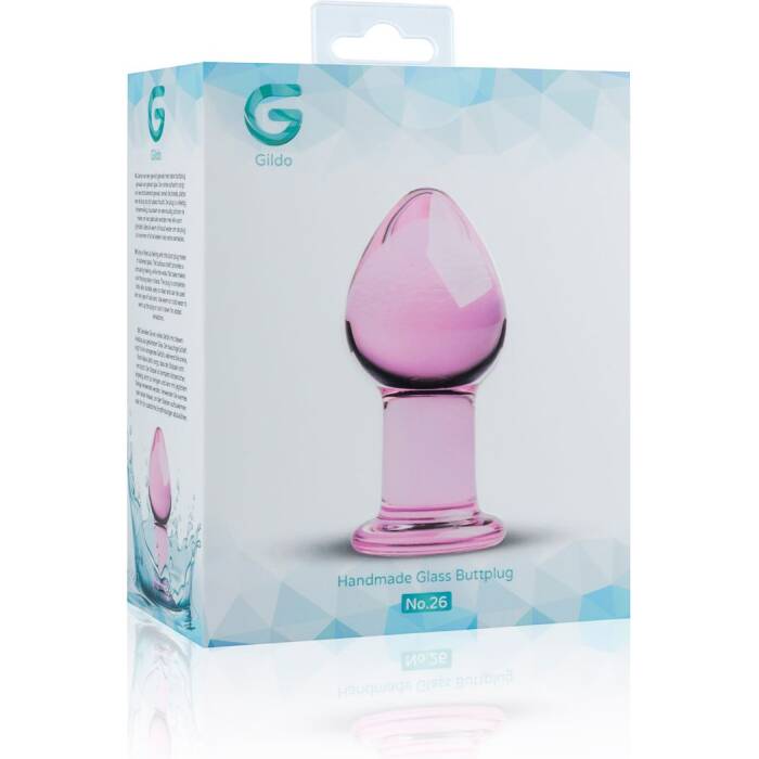 Рожева анальна пробка зі скла Gildo Pink Glass Buttplug