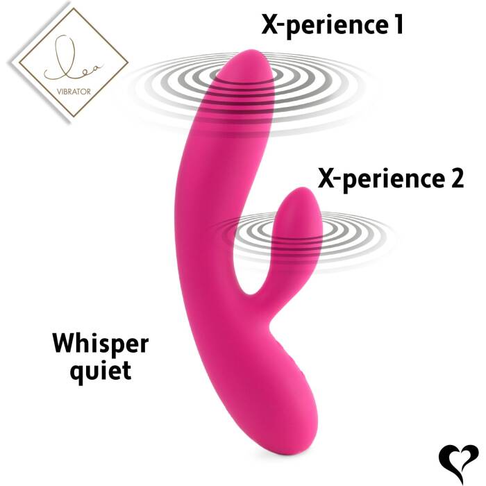 Гнучкий вібратор кролик з двома моторами FeelzToys Lea Rabbit Vibrator Rubine Red