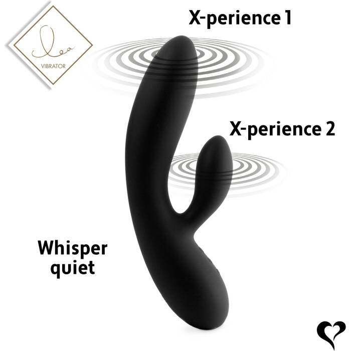 Гнучкий вібратор кролик з двома моторами FeelzToys Lea Rabbit Vibrator Black