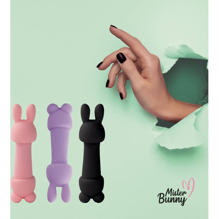 Мінівібратор FeelzToys Mister Bunny Black з двома насадками