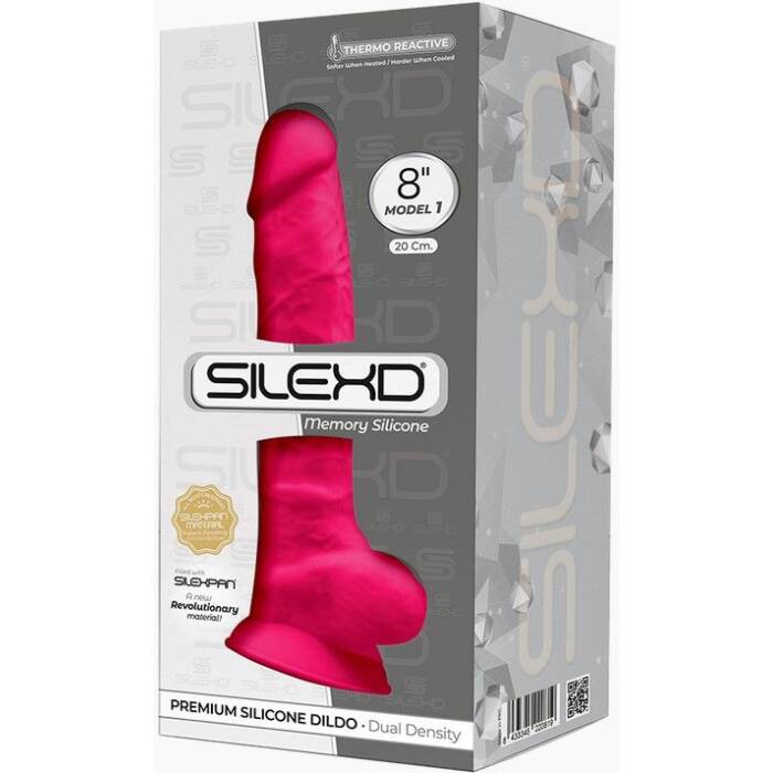 Фалоімітатор SilexD Vetus Pink (MODEL 1 size 8in), двошаровий, силікон + Silexpan, діаметр 4,2см