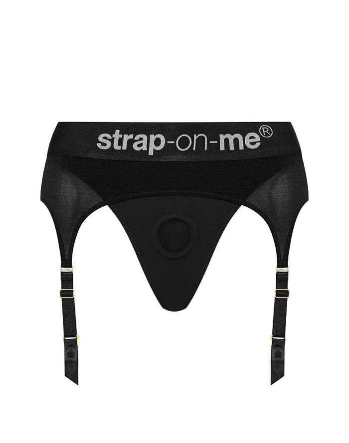 Труси для страпону з підв'язками для панчох Strap-On-Me REBEL HARNESS - XL