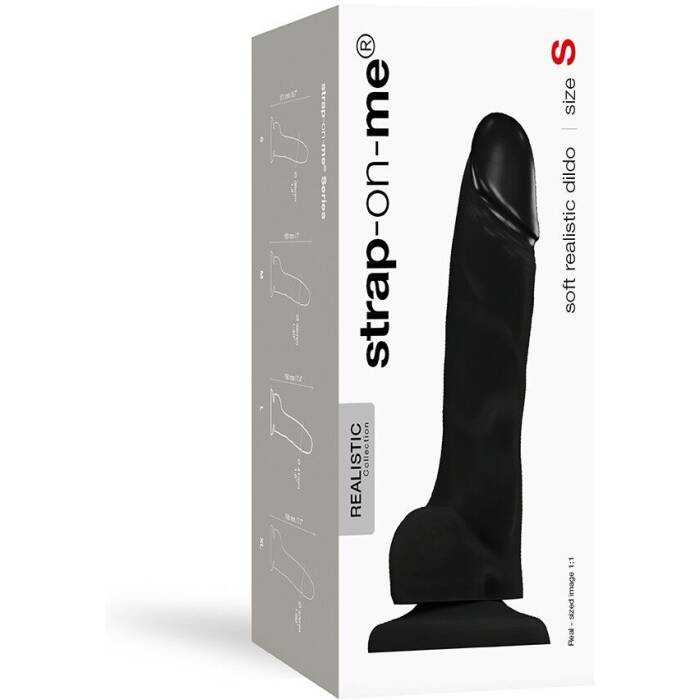 Реалістичний фалоімітатор Strap-On-Me SOFT REALISTIC DILDO Black - Size S