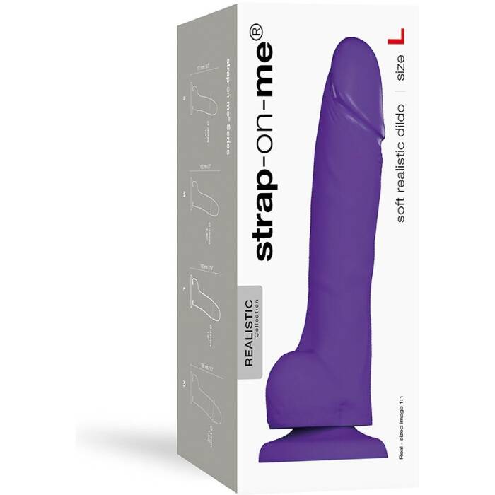 Реалістичний фалоімітатор Strap-On-Me SOFT REALISTIC DILDO Violet - Size L