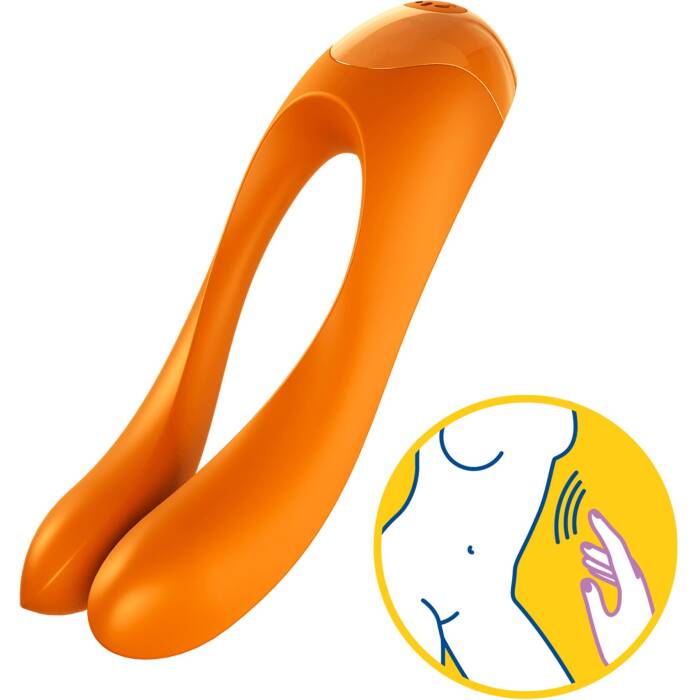 Вібратор на палець Satisfyer Candy Cane Orange