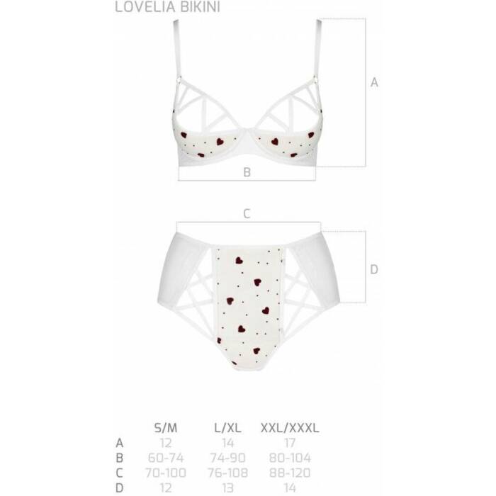 Еротичний комплект з малюнком Passion LOVELIA BIKINI L/XL, white