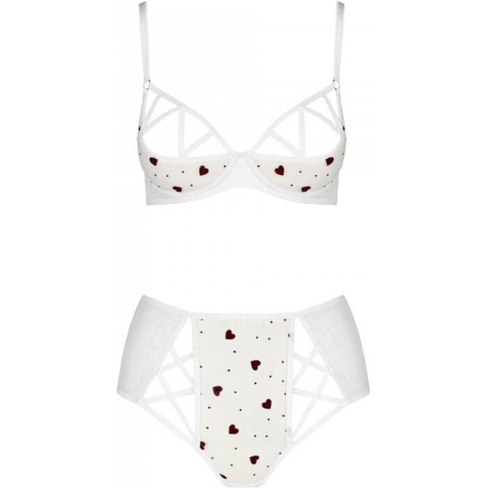 Еротичний комплект з малюнком Passion LOVELIA BIKINI S/M, white