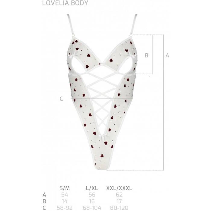 Еротичний боді з малюнком Passion LOVELIA BODY L/XL, white