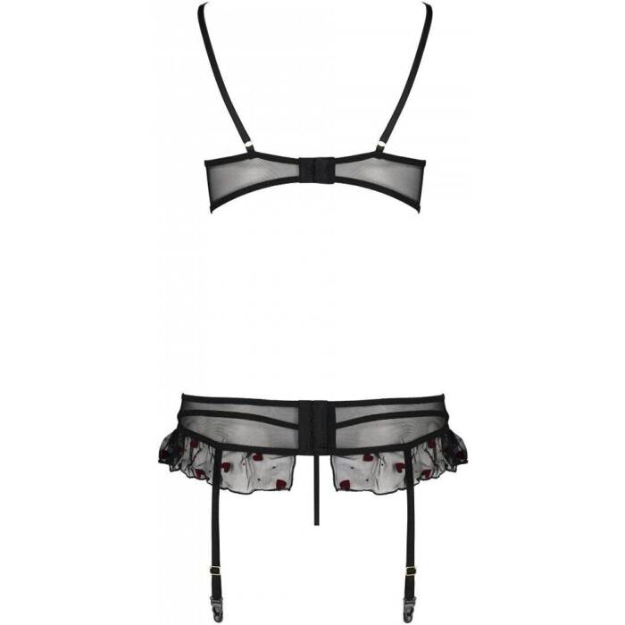 Сексуальний комплект з поясом для панчіх Passion LOVELIA SET XXL/XXXL, black