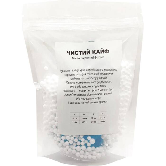 Крафтове мило-член із присоскою Чистий Кайф Blue size S натуральне