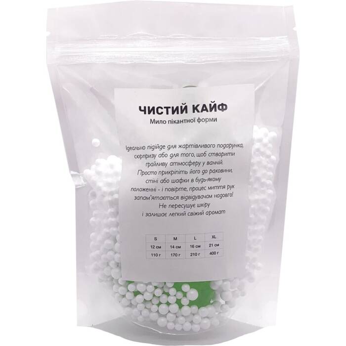 Крафтове мило-член із присоскою Чистий Кайф Green size S натуральне