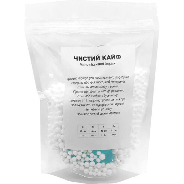 Крафтове мило-член із присоскою Чистий Кайф Turquoise size S натуральне