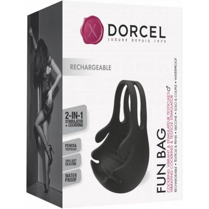 Ерекційне кільце з вібрацією і стимуляцією мошонки Dorcel FUN BAG, перезаряджуване