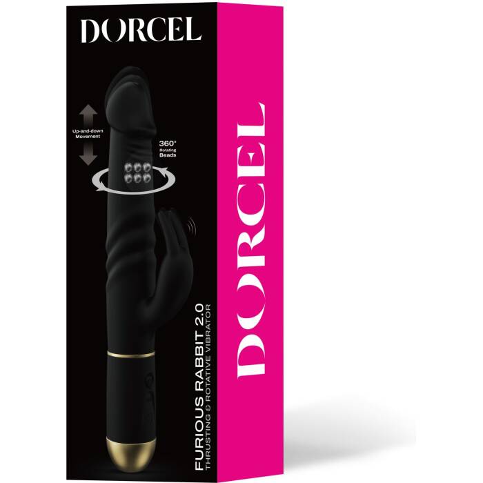 Вібратор Dorcel Furious Rabbit 2.0 зі зворотно-поступальними рухами головки, перезаряджуваний