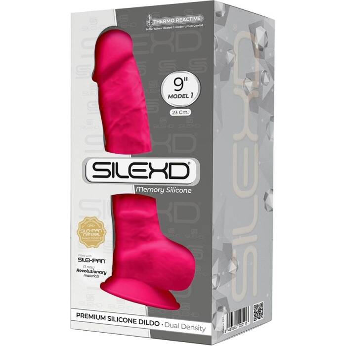 Фалоімітатор SilexD Tomas Pink (MODEL 1 size 9in), двошаровий, силікон + Silexpan, діаметр 4,9см