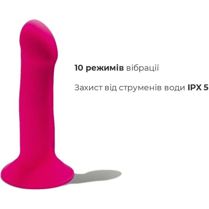 Двошаровий ділдо з вібрацією Adrien Lastic Hitsens 2 Pink, відмінно для страпона, макс діаметр 4 см,