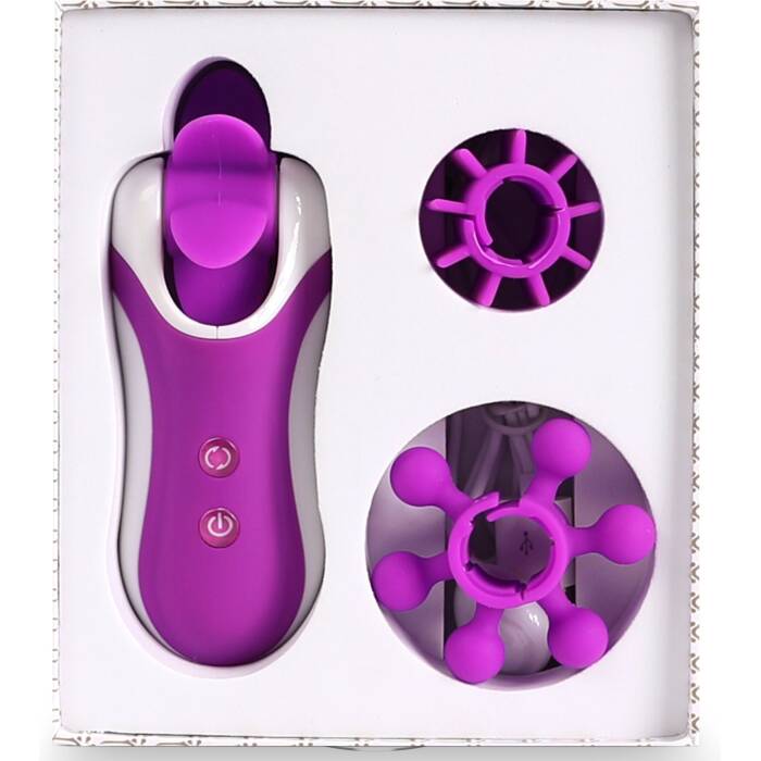 Стимулятор з імітацією оральних пестощів FeelzToys - Clitella Oral Clitoral Stimulator Purple