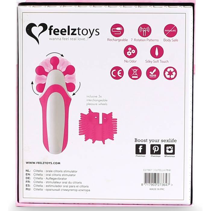 Стимулятор з імітацією оральних пестощів FeelzToys - Clitella Oral Clitoral Stimulator Pink