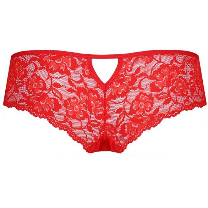 Трусики-бразиліана з квіткового мережива Passion RAJA THONG L/XL, red