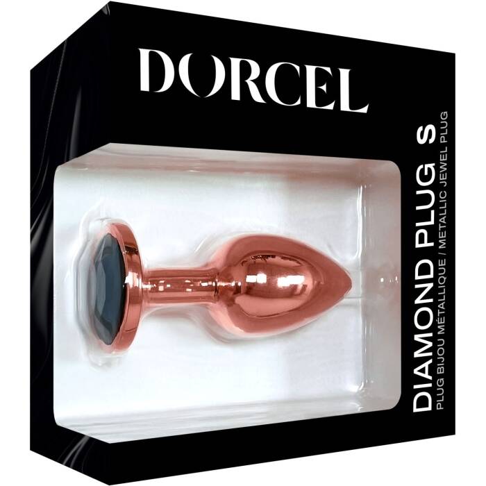 Металева анальна пробка із прикрасою у вигляді кристалу Dorcel - Diamond Plug Rose Gold S