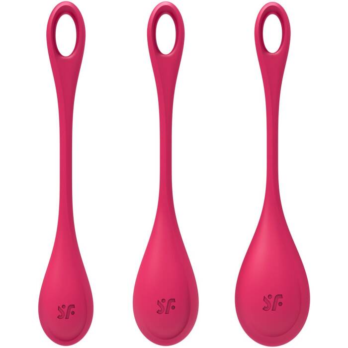 Набір йоні намистин Satisfyer Yoni Power 1 Red, діаметр 2-2,5-3см, вага 22-46-74гр