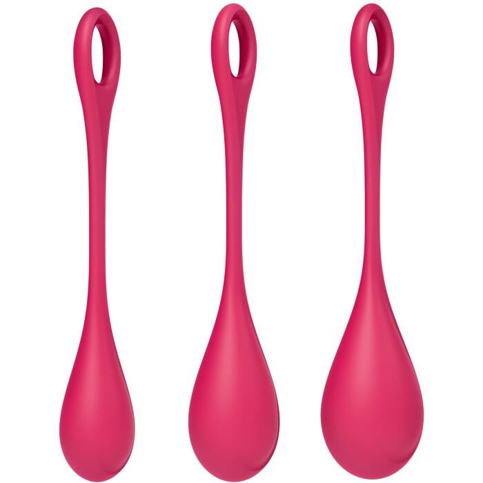 Набір йоні намистин Satisfyer Yoni Power 1 Red, діаметр 2-2,5-3см, вага 22-46-74гр