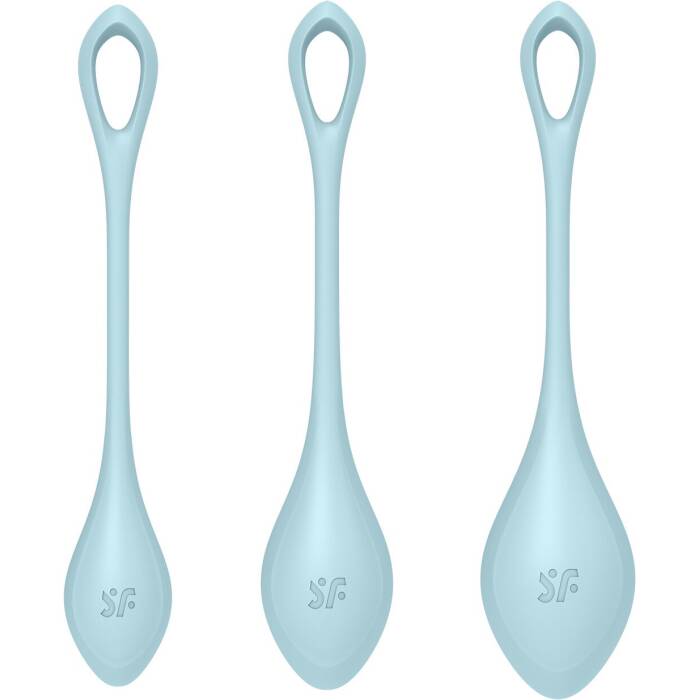 Набір йоні намистин Satisfyer Yoni Power 2 Light Blue, диаметр 2-2,5-3см, вес 22-44-73гр