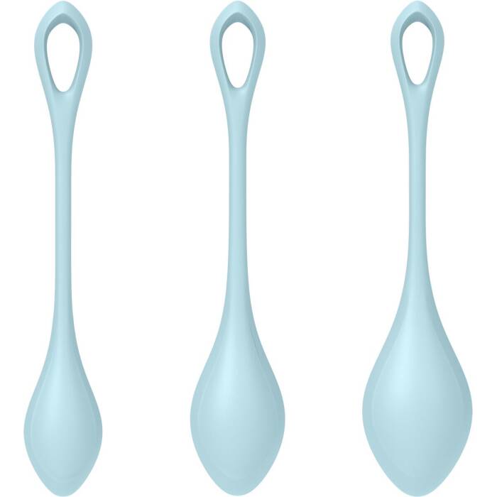 Набір йоні намистин Satisfyer Yoni Power 2 Light Blue, диаметр 2-2,5-3см, вес 22-44-73гр