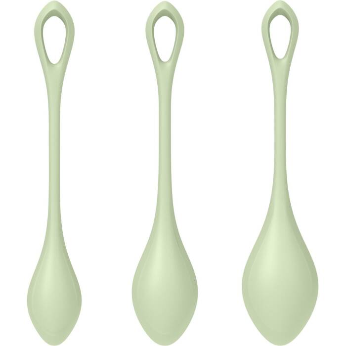 Набір йоні намистин Satisfyer Yoni Power 2 Light Green, диаметр 2-2,5-3см, вес 22-44-73гр