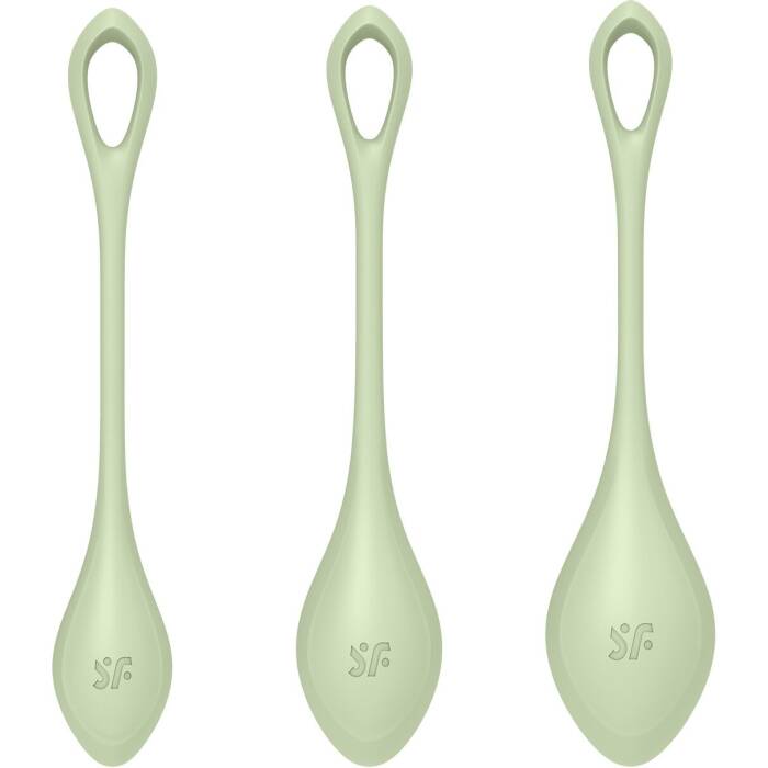 Набір йоні намистин Satisfyer Yoni Power 2 Light Green, диаметр 2-2,5-3см, вес 22-44-73гр