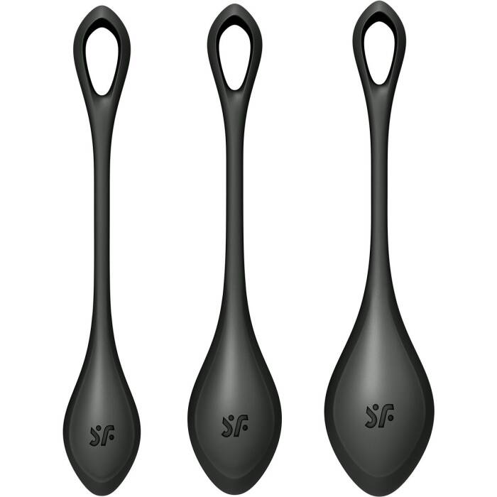 Набір йоні намистин Satisfyer Yoni Power 2 Black, діаметр 2-2,5-3см, маса 22-44-73 г