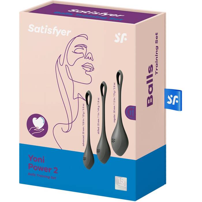 Набір йоні намистин Satisfyer Yoni Power 2 Black, діаметр 2-2,5-3см, маса 22-44-73 г