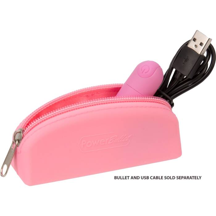 Сумка для зберігання секс-іграшок PowerBullet - Silicone Storage Zippered Bag Pink