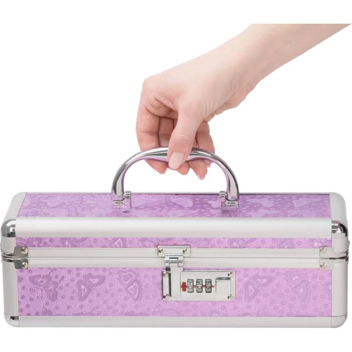 Кейс для зберігання секс-іграшок BMS Factory - The Toy Chest Lokable Vibrator Case Purple з кодовим