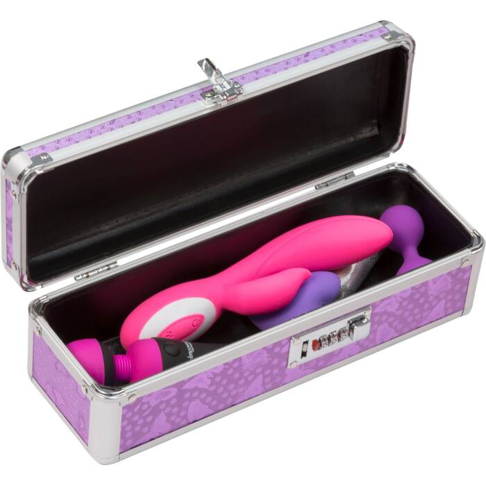 Кейс для зберігання секс-іграшок BMS Factory - The Toy Chest Lokable Vibrator Case Purple з кодовим