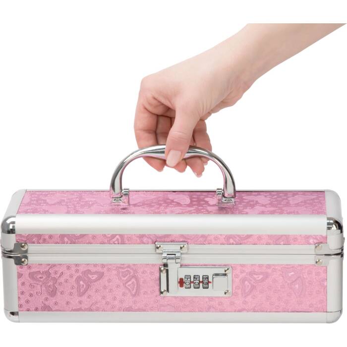 Кейс для зберігання секс-іграшок BMS Factory - The Toy Chest Lokable Vibrator Case Pink з кодовим за