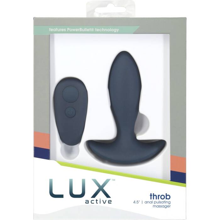 Анальна пробка з пульсацією Lux Active – Throb – 4.5" Anal Pulsating Massager, пульт ДК