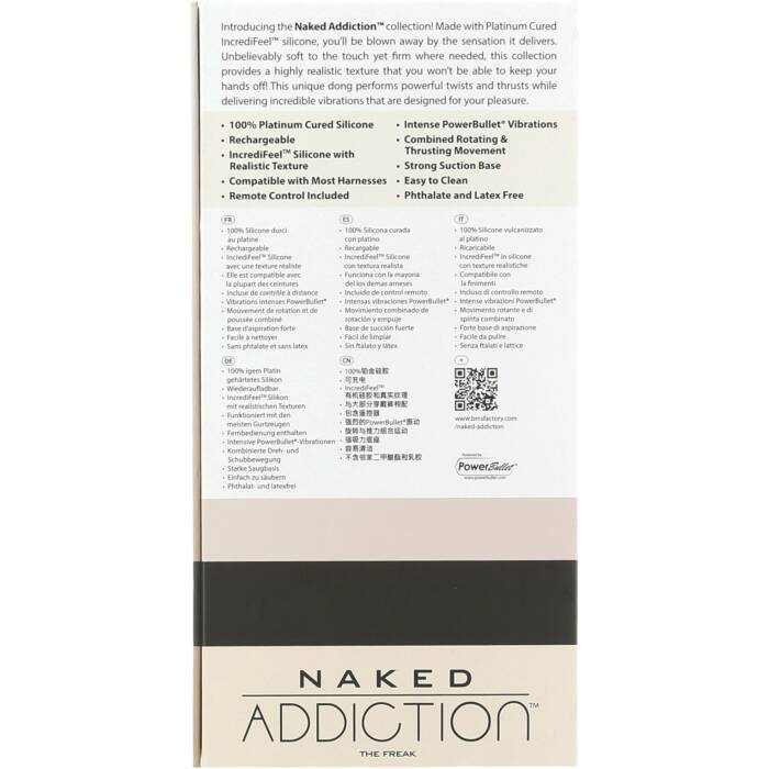 Фалоімітатор з ротацією та пульсацією Naked ADDICTION The Freak 7,5″ Rotating & Thrusting Vibrating