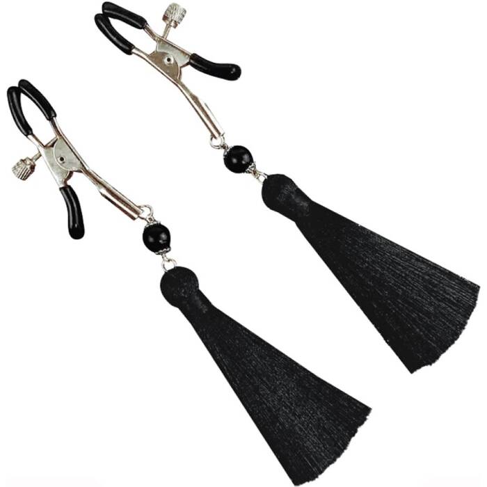 Затискач для сосків Art of Sex - Nipple clamps Black Tassels