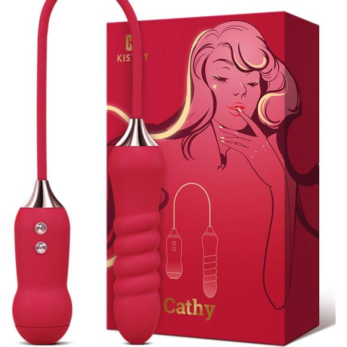 Пульсатор з вакуумним стимулятором KISTOY Cathy Red на гнучкому з'єднанні
