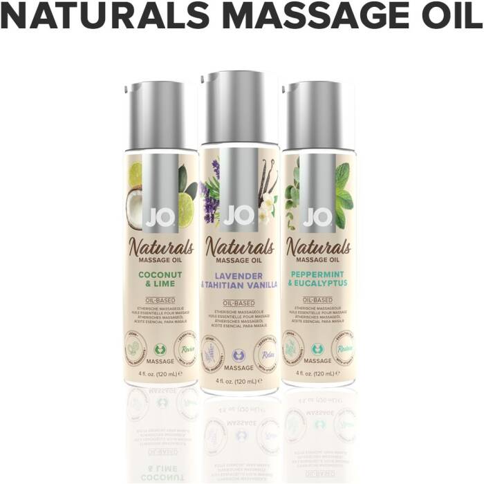 Масажна олія JO Naturals Massage Oil Lavender&Vanilla з натуральними ефірними оліями (120 мл)