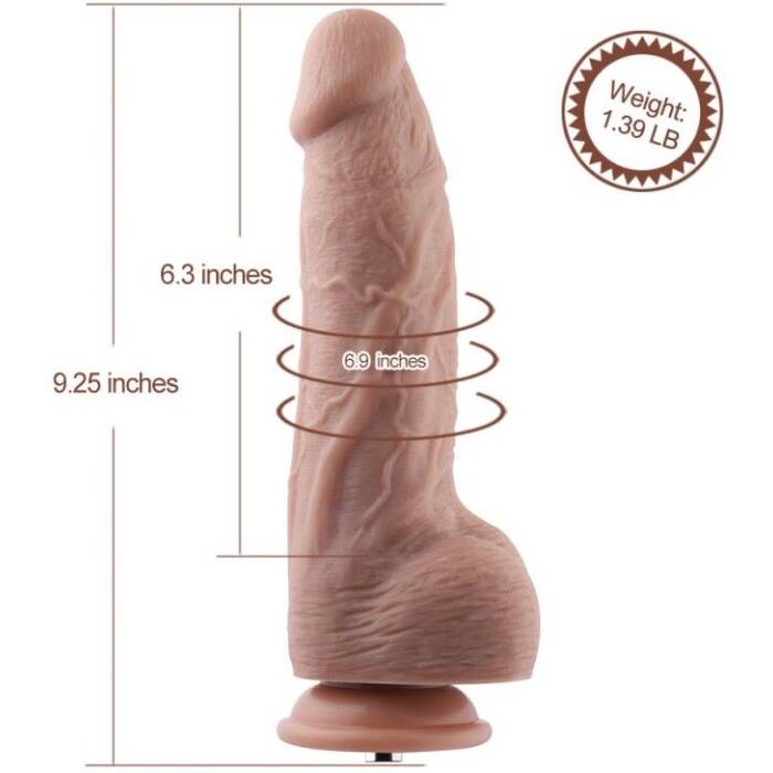 Гнучкий фалоімітатор для секс-машин Hismith 9.25″ Silicone Dildo, система KlicLok