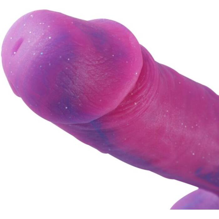 Фалоімітатор 8.2″ з вібрацією для секс-машин Hismith Purple Silicone Dildo with Vibe, KlicLok