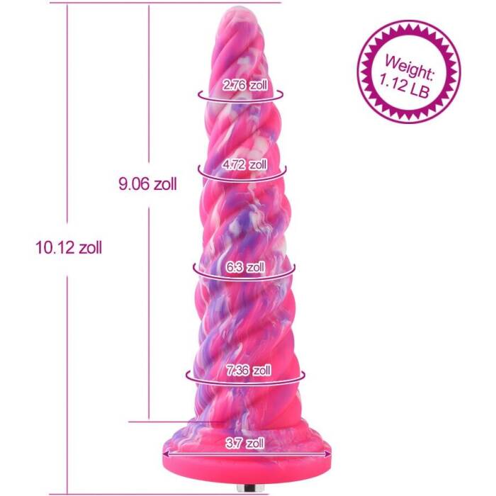 Фантазійний фалоімітатор 10.12″ для секс-машин Hismith Silicone Dildo rose Monster Series, KlicLok